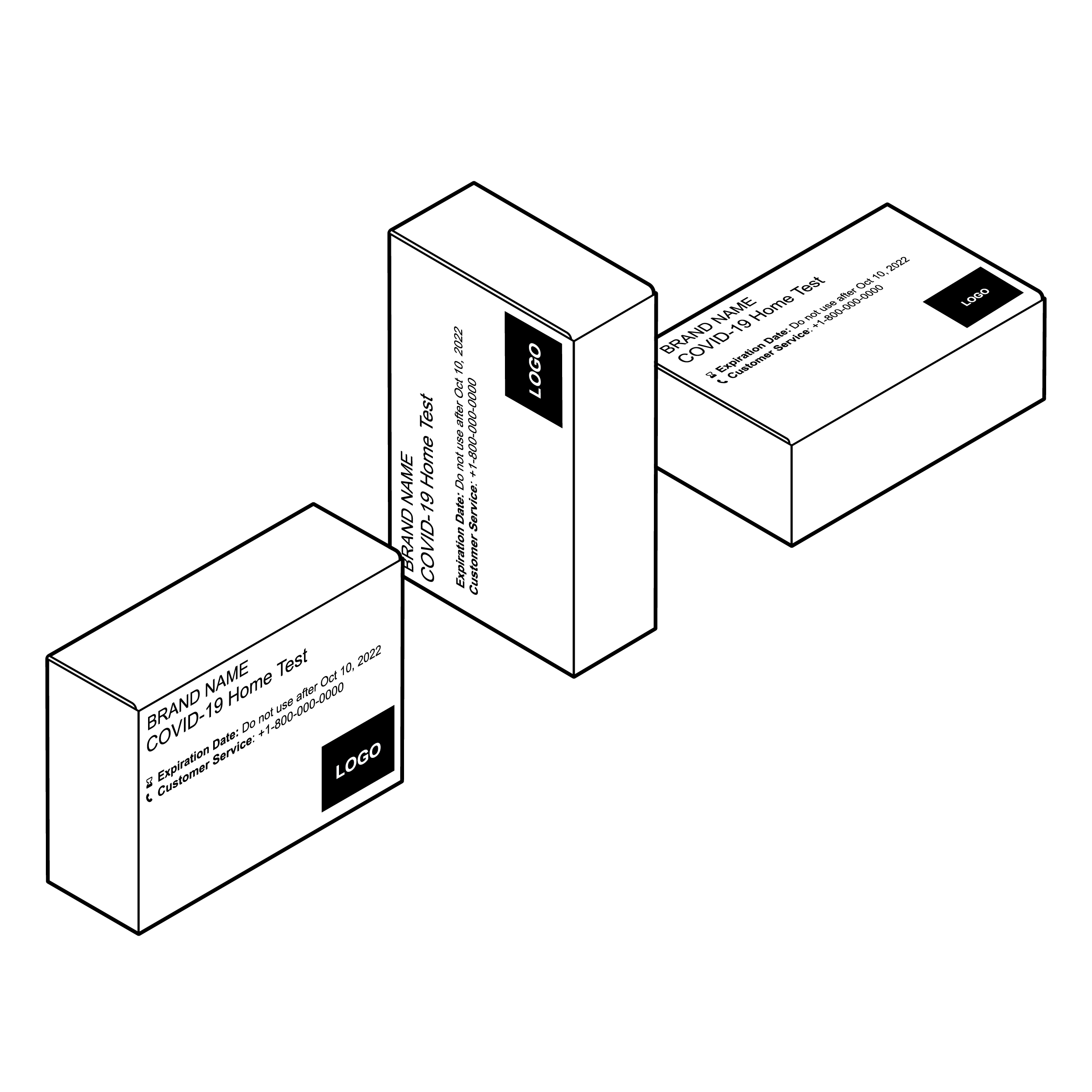 Array of three boxes, where only one side of labeling content is visible.