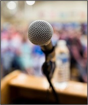 Microphone at a podium