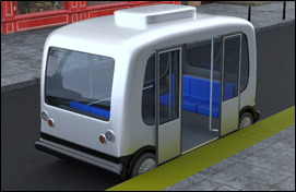 An autonomous vehicle with doors open