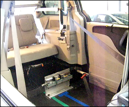 Universal docking interface geometry installed in vehicle used in testing