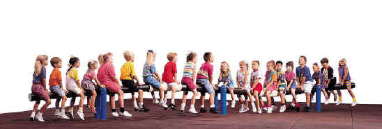 photo of children on seesaw-type single play
component