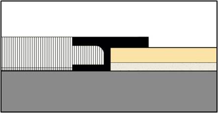 carpet to tile transition with straight edge 1/4 inch high maximum