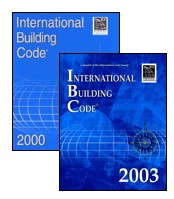 Covers of the 2000 and 2003 International Building Code.