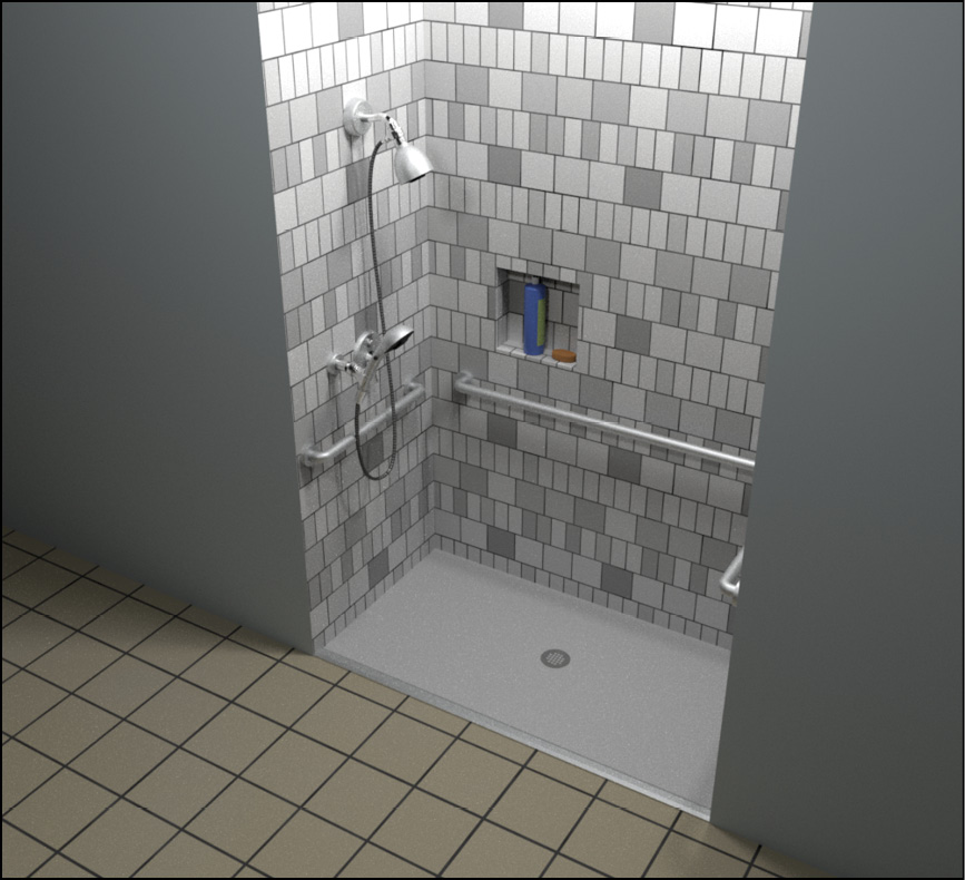 standard roll-in shower