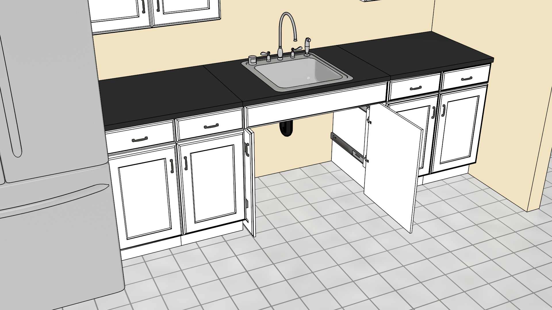 6 kitchen cabinet with sink