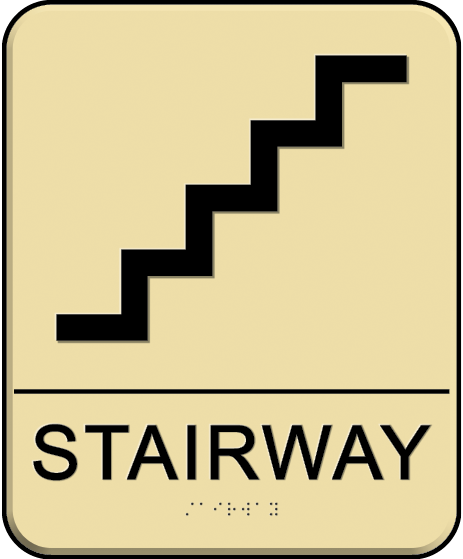 Stairway sign with pictogram of stairs.