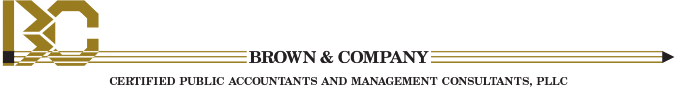 Brown & Company header -- Certified Public Accountants and Management Consulttants, PLLC