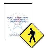 Proposed rights-of-way guidelines and pedestrian icon