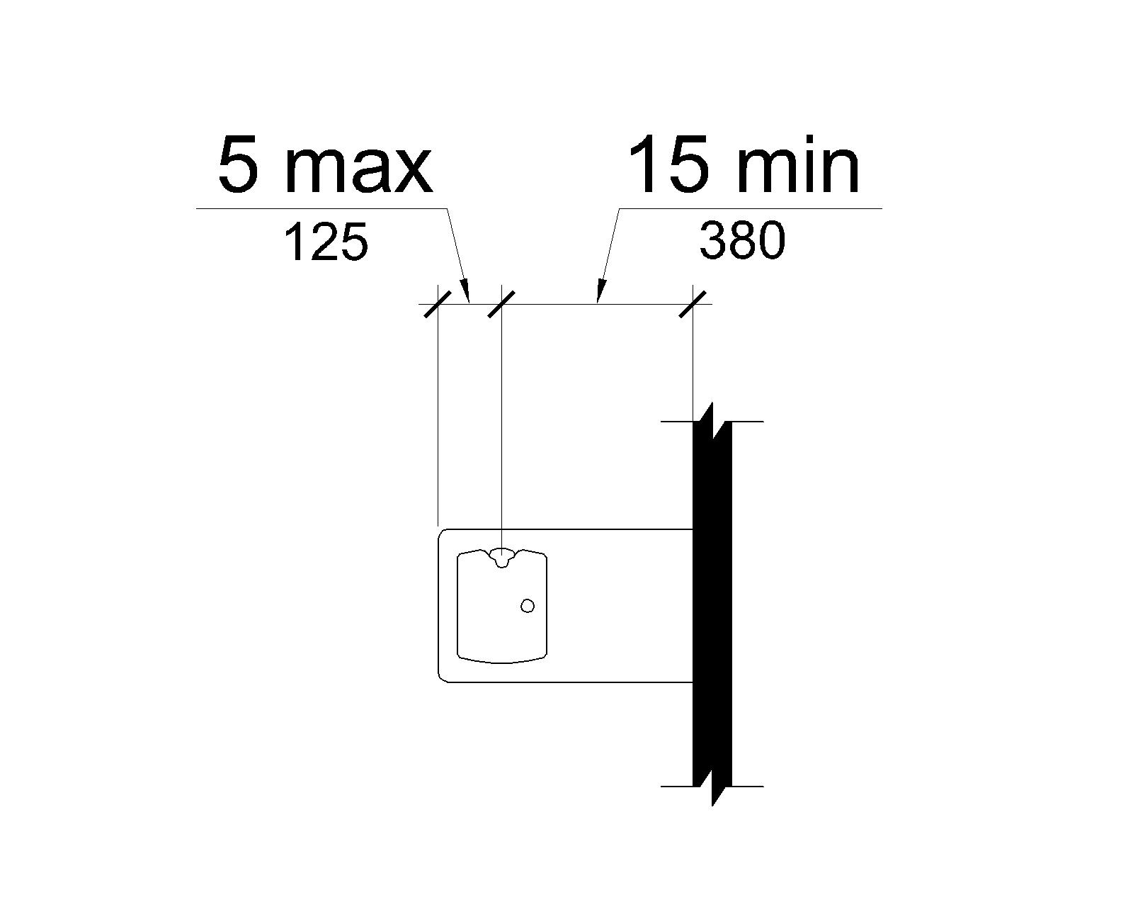 Ramp handrails at the top and bottom are shown to extend horizontally above the landing 12 inches (305 mm) minimum from the ramp run. The extensions return to posts.