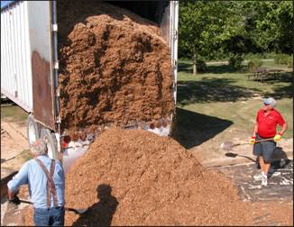 Figure 5---Application of engineered wood fiber (EWF). 