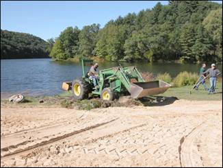 Figure 2---Grading of beach path to waterline. 