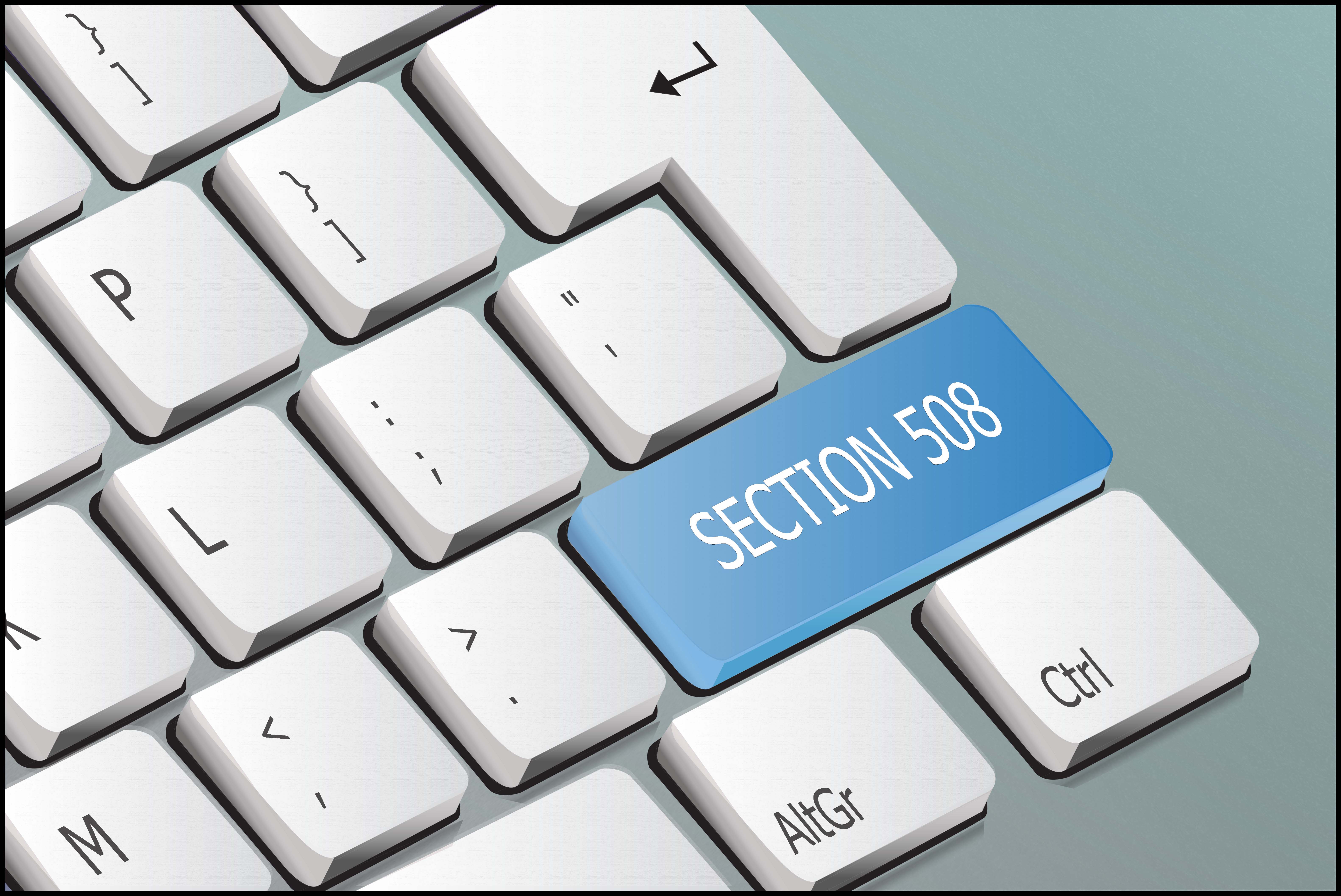 Keyboard with Section 508 key highlighted in blue