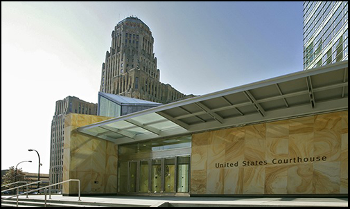 Front of Robert Jackson Courthouse in Buffalo, NY