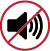 red slash-circle over speaker icon